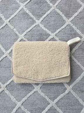Cozy Shearling Fold-Over Changing Mat in Light Beige